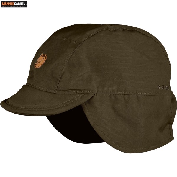 FJÄLLRÄVEN SINGI FIELD CAP Dark Olive Winddichte, fleecegefütterte Tourenmütze aus G-1000