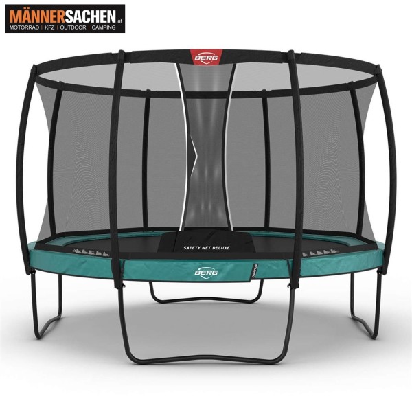 BERG TOYS Trampoline CHAMPION REGULAR 380 GRÜN + SICHERHEITSNETZ DELUXE 35.42.01.04