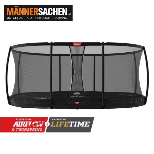 BERG TOYS Trampoline CHAMPION INGROUND 330 schwarz + SICHERHEITSNETZ DELUXE 35.41.96.03