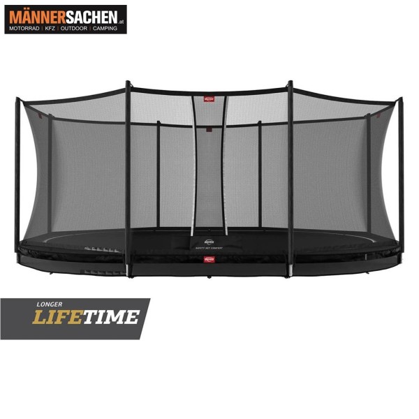 BERG TOYS Trampolin GRAND FAVORIT INGROUND 520 in schwarz mit SAFETY NET COMFORT