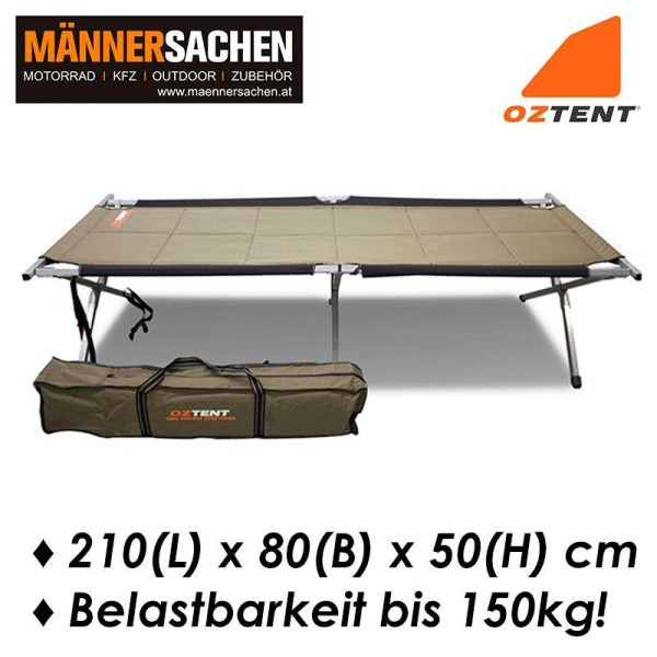 OZtent Feldbett Campingbett King Goanna Strecher 210 cm (L) x 80 cm (B) x 50 cm (H)