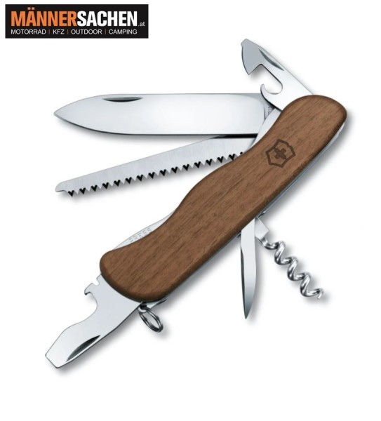 VICTORINOX Forester Wood Grosses Taschenmesser mit Holzschalen und 10 Funktionen 0.8361.63